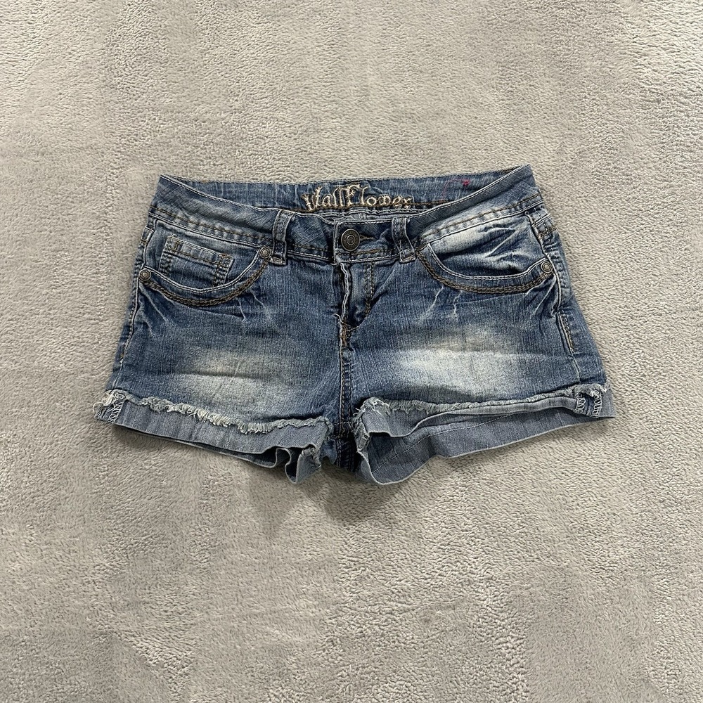 Wallflower Jean Denim Shorts Women 9 Blue Vintage Y2K Cyber Western Beach Punk